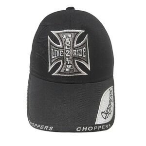 Sports Cap Hat Cap Strap Back Mens One Size Choppers Live 2 Ride Iron Cross